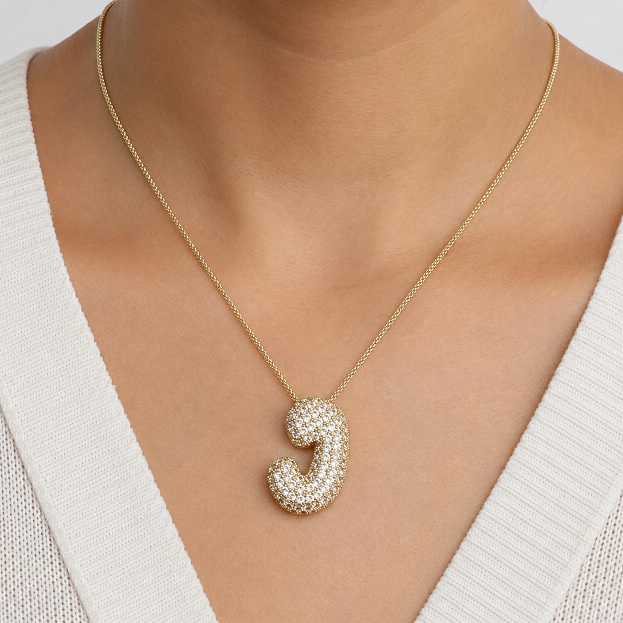 Bubble Initial Necklace