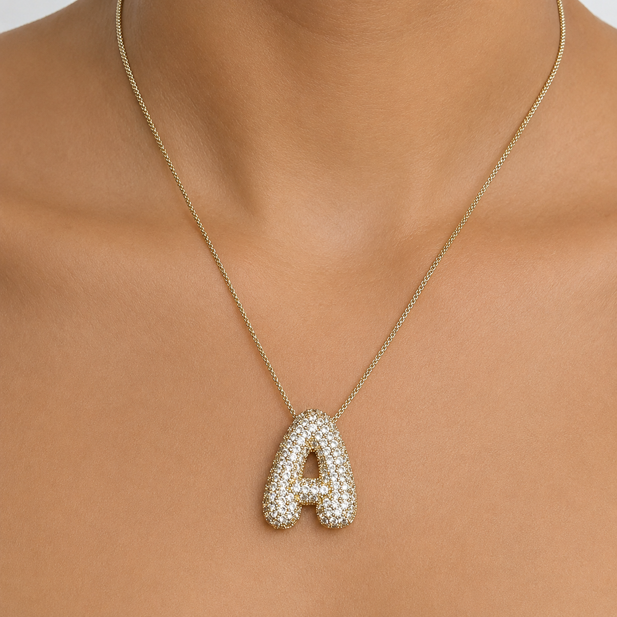 Bubble Initial Necklace
