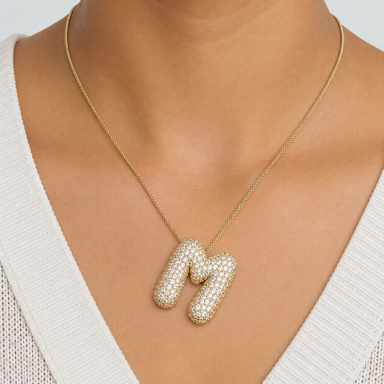Bubble Initial Necklace