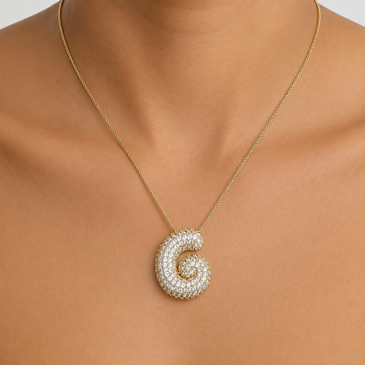 Bubble Initial Necklace