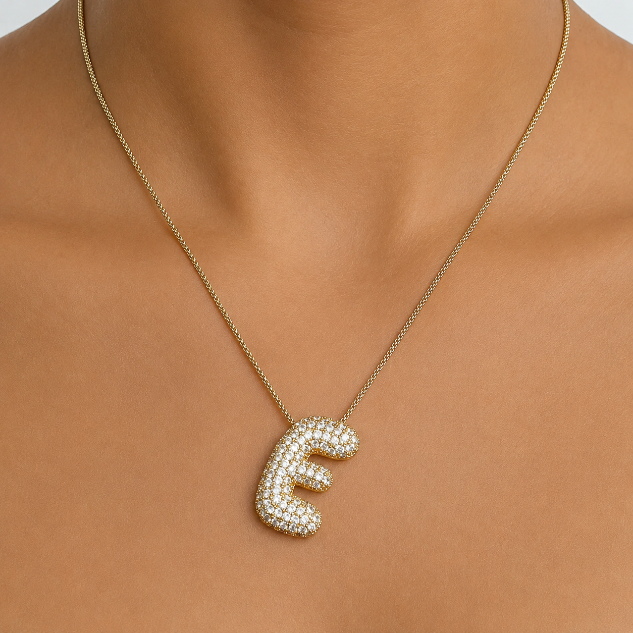 Bubble Initial Necklace