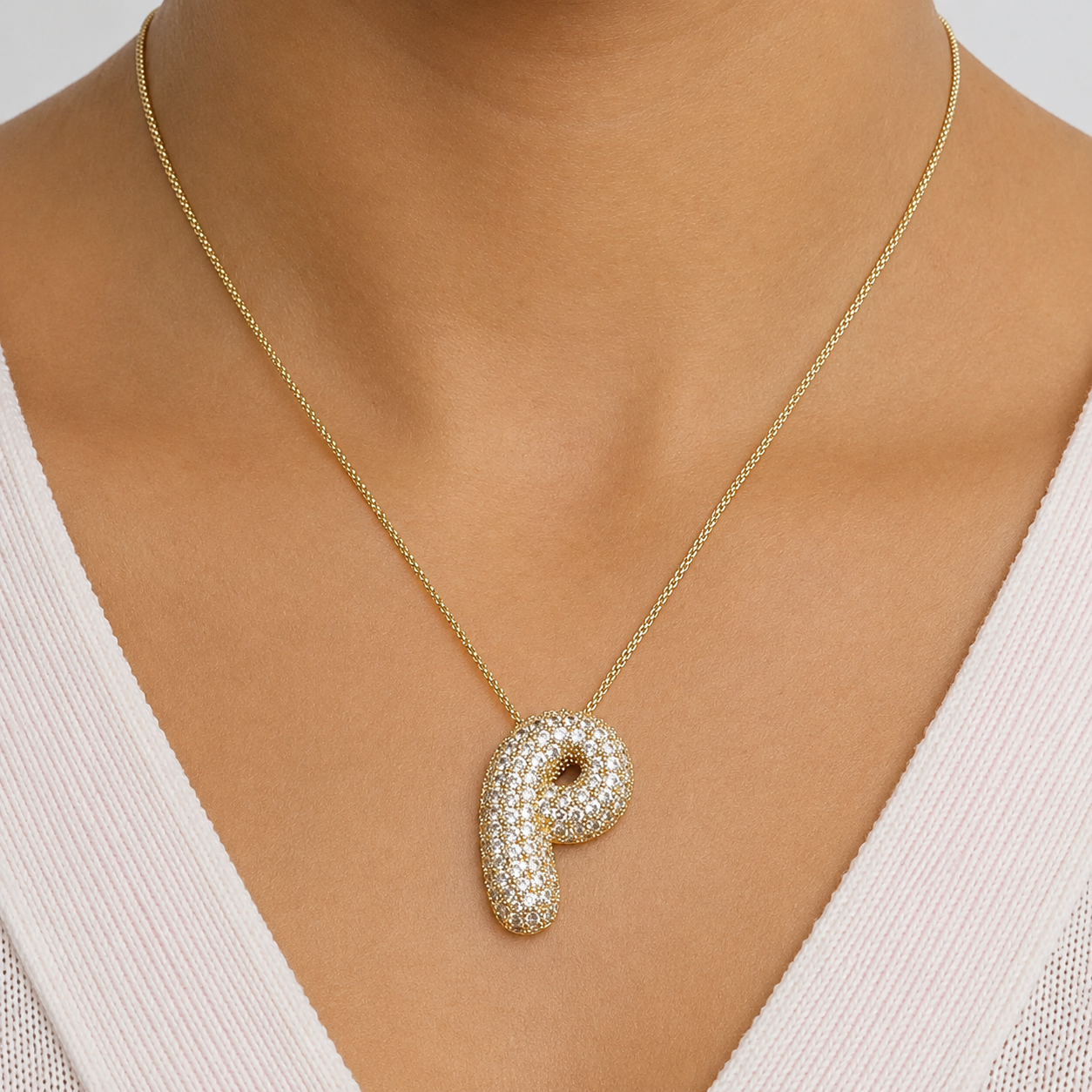 Bubble Initial Necklace