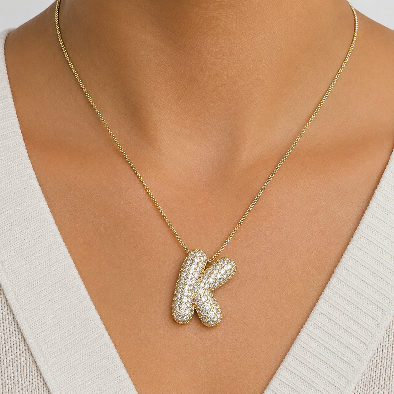 Bubble Initial Necklace