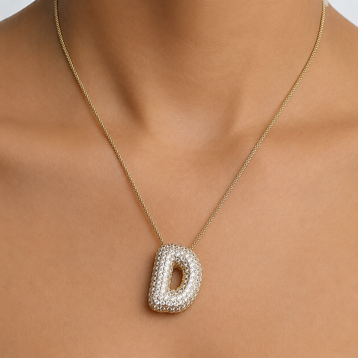 Bubble Initial Necklace