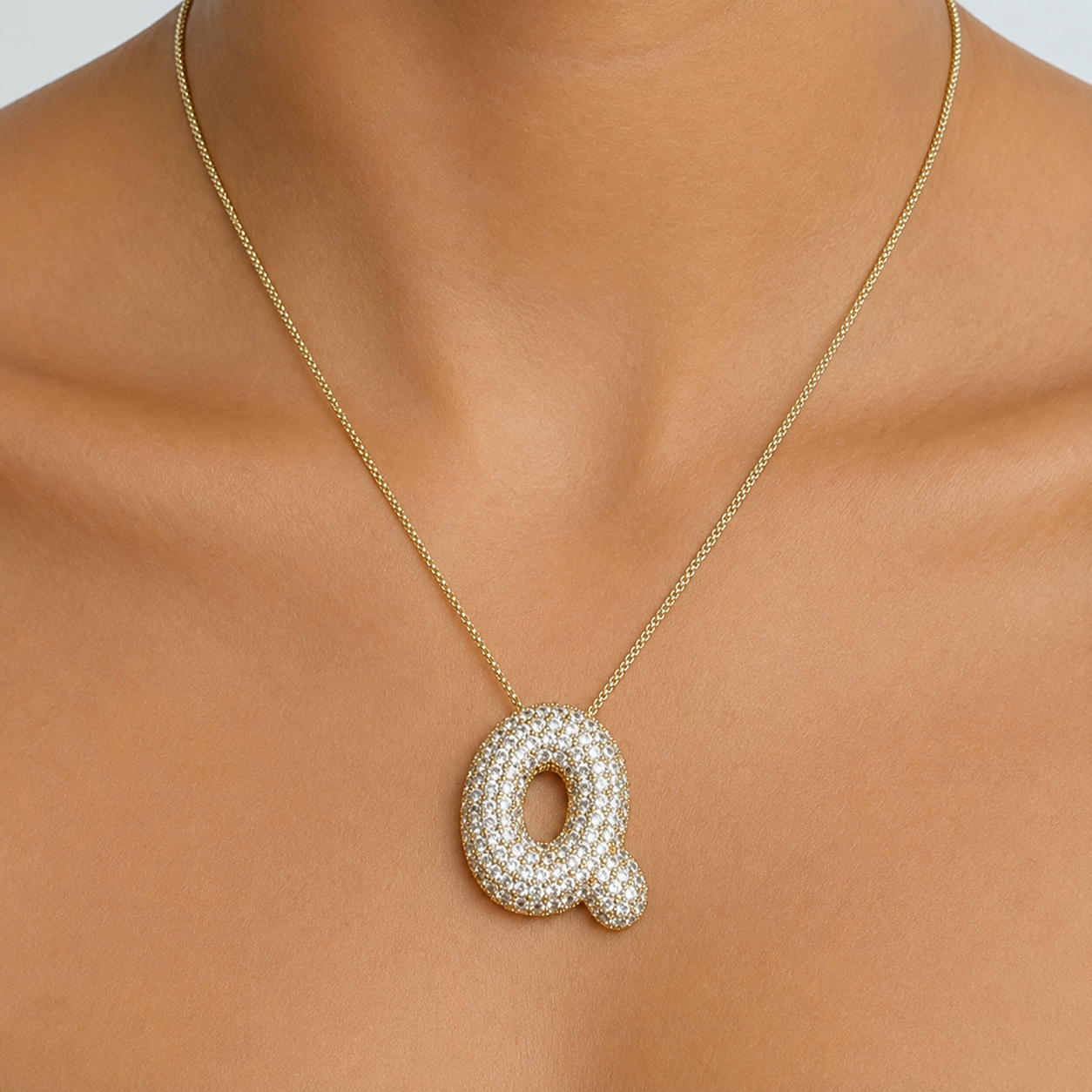 Bubble Initial Necklace