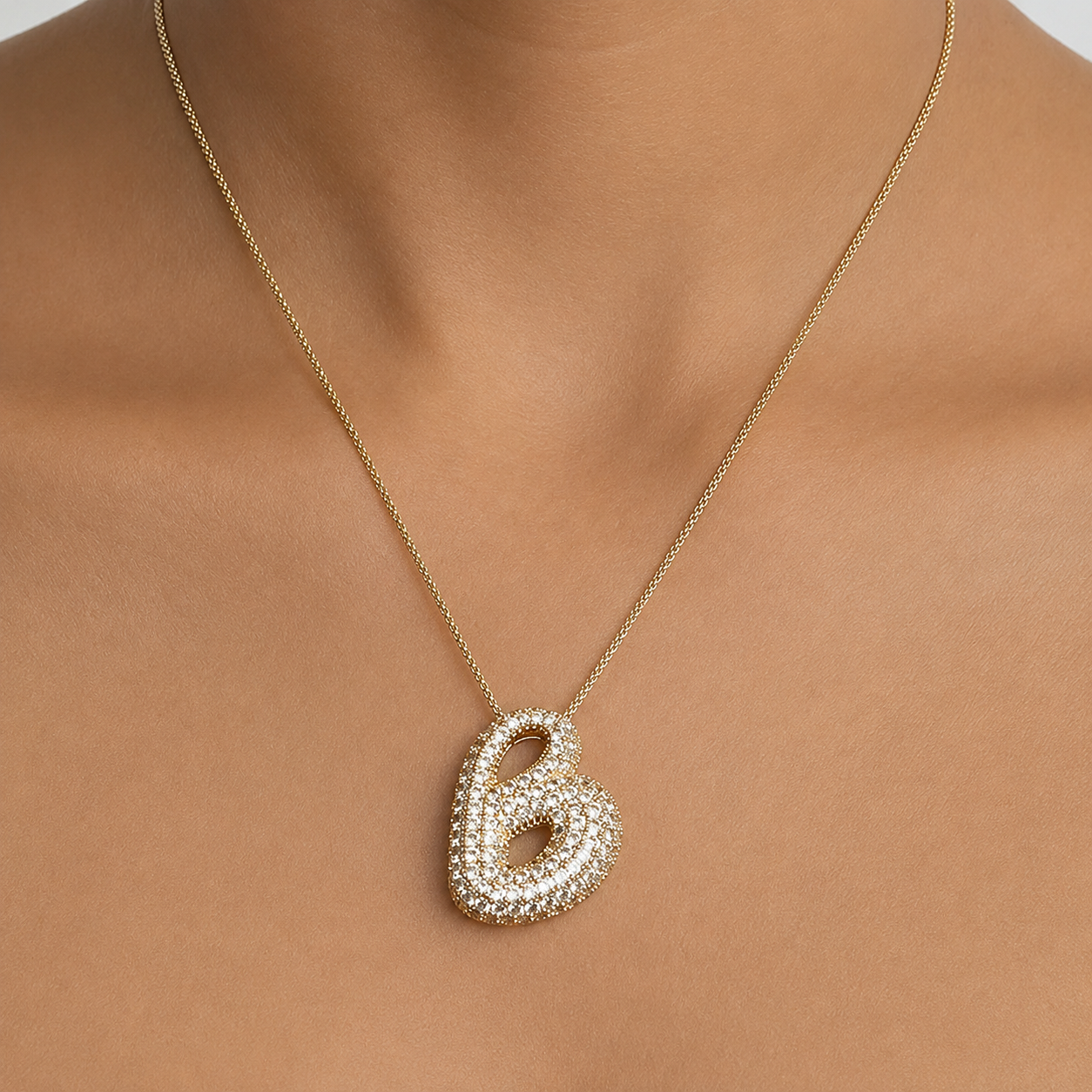 Bubble Initial Necklace