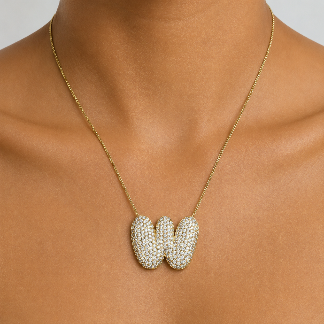 Bubble Initial Necklace