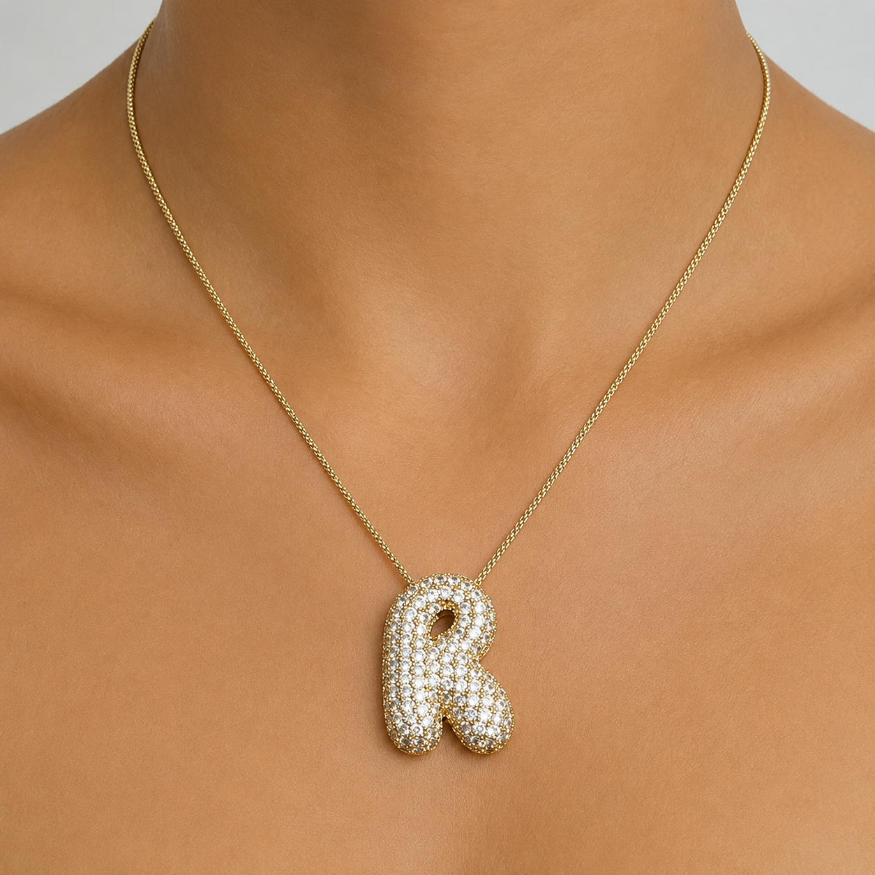 Bubble Initial Necklace