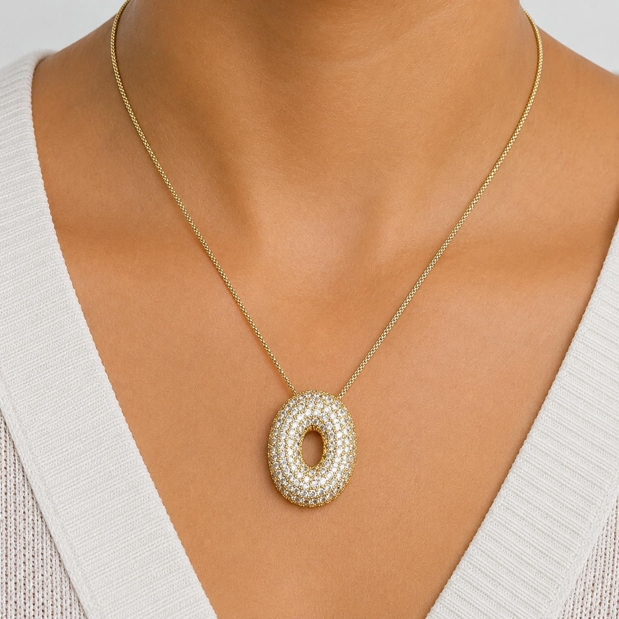 Bubble Initial Necklace