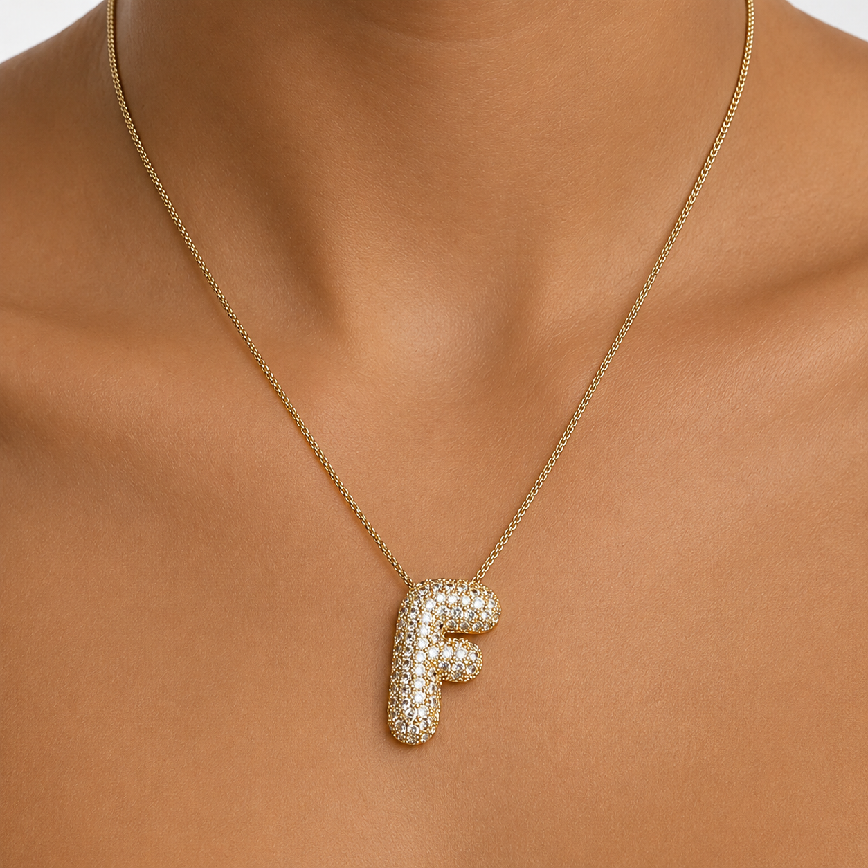 Bubble Initial Necklace