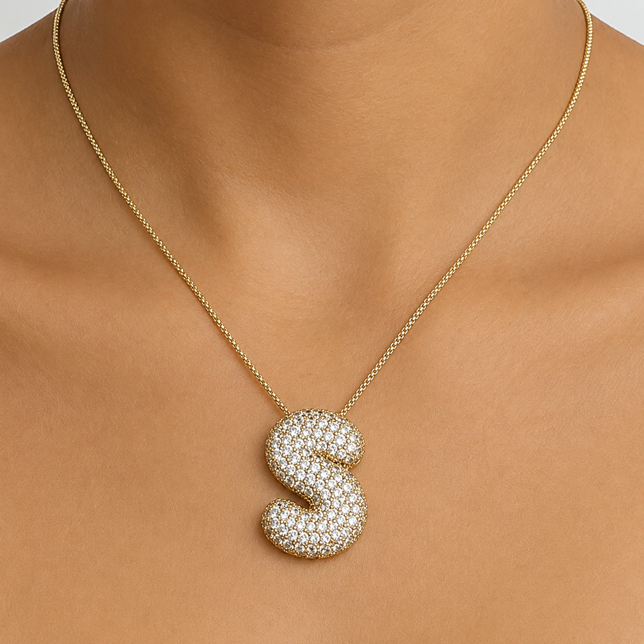 Bubble Initial Necklace