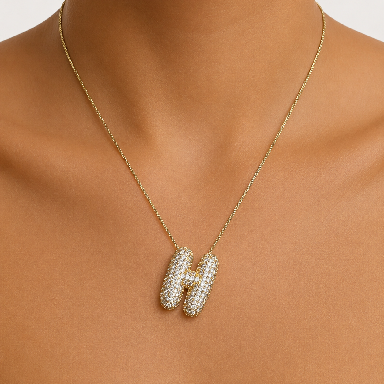 Bubble Initial Necklace