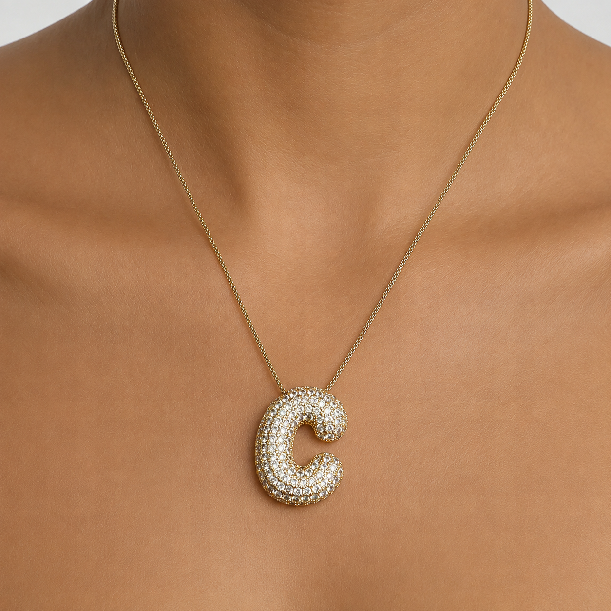 Bubble Initial Necklace